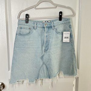 We Are Free People Light Denim Mini Skirt